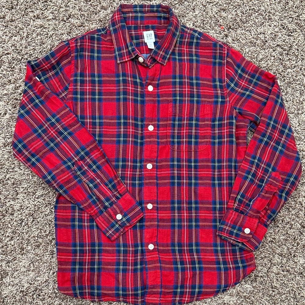 GAP Red and Blue Plaid Shirt